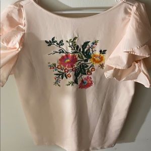 Zara Embroidered Floral Mini Dress